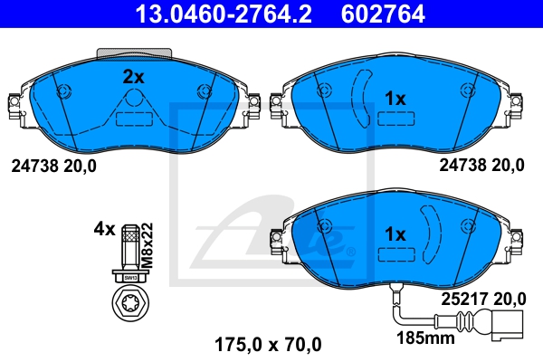 ATE Bremsensatz, Scheibenbremse sg00000dz4 Hinterachse Voll 300mm 30mm für SEAT VAG SKODA