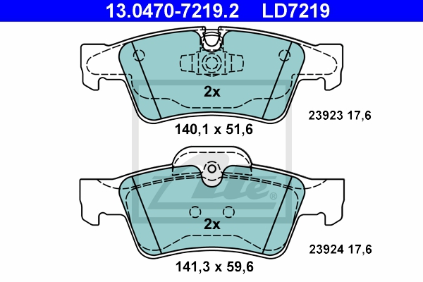 ATE Bremsensatz, Scheibenbremse sg00000e09 Hinterachse belüftet 350mm 32mm für MERCEDES-BENZ