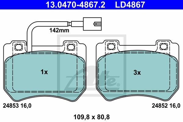 ATE Bremsensatz, Scheibenbremse sg00000e0v Vorderachse belüftet 292mm 28mm für FIAT