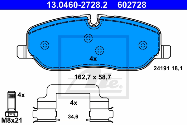 ATE Bremsensatz, Scheibenbremse sizw2n7qa6 Hinterachse belüftet 354mm 30mm für LAND ROVER