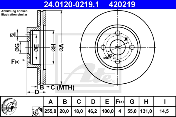 ATE Bremsensatz, Scheibenbremse sizw2n9sf3 Hinterachse Voll 259mm 9mm für SUBARU ASTON MARTIN TOYOTA LEXUS