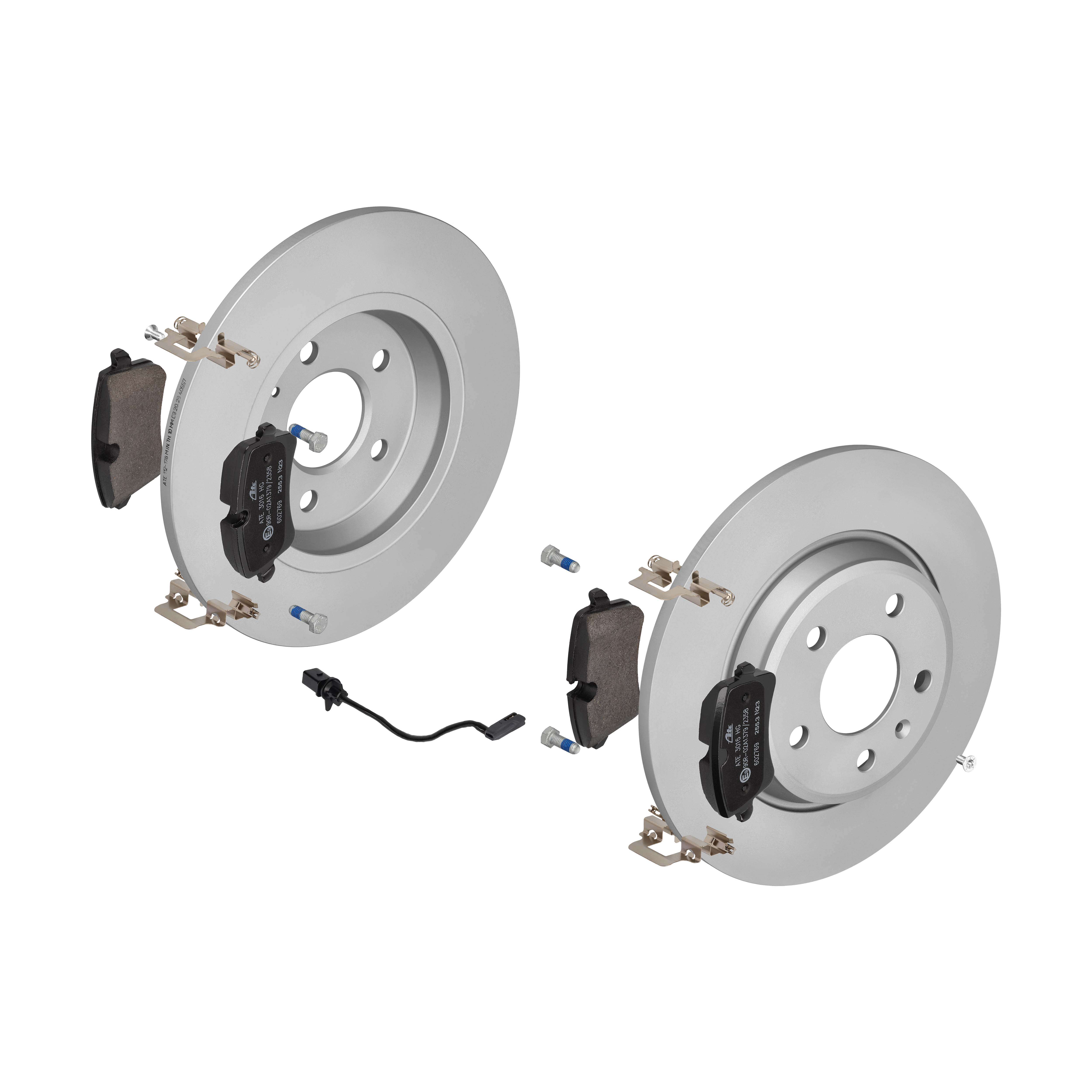 ATE Bremsensatz, Scheibenbremse ijf141f7r3 Hinterachse Voll 300mm 12mm für VAG