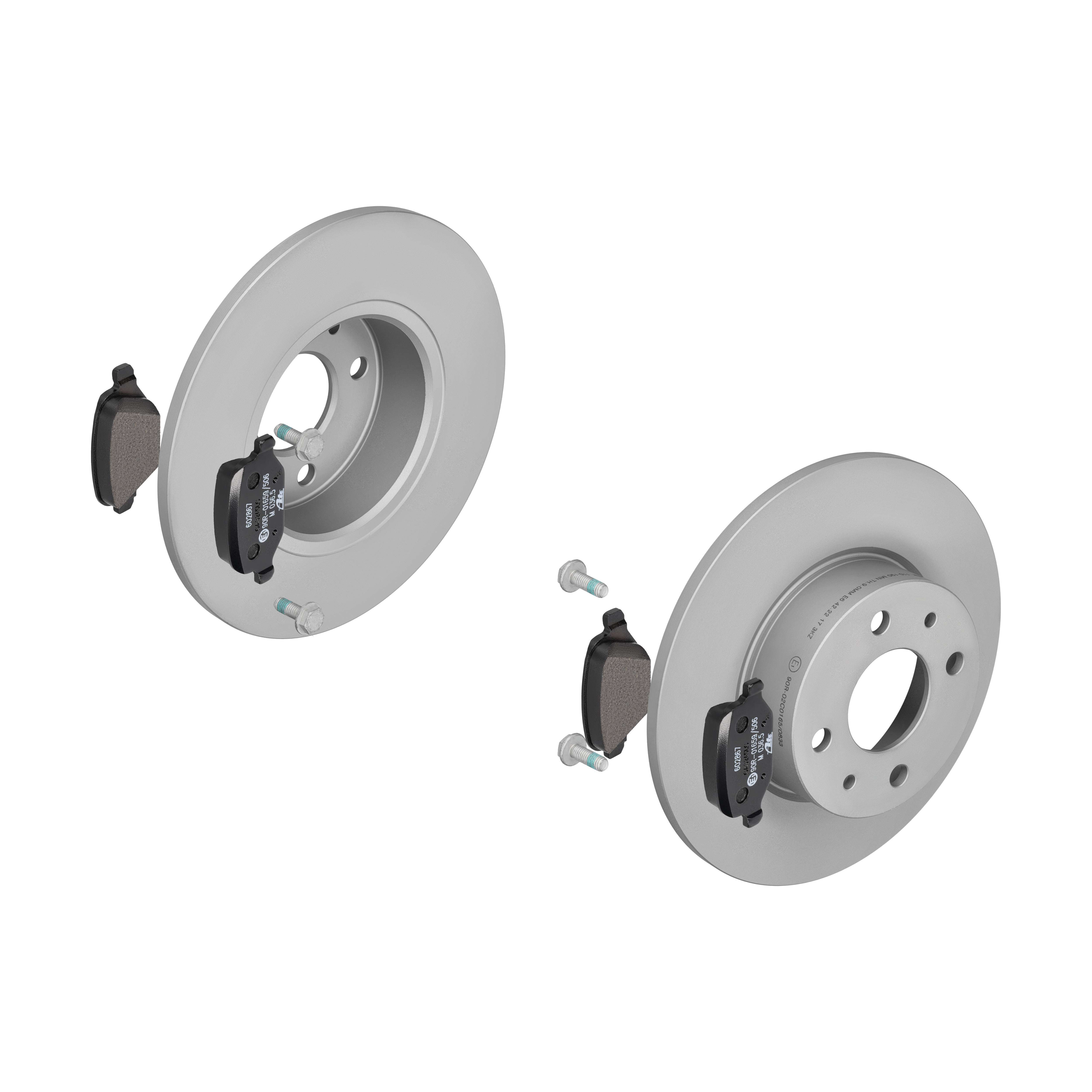 ATE Bremsensatz, Scheibenbremse ijf141hua0 Hinterachse Voll 251mm 10mm für FIAT