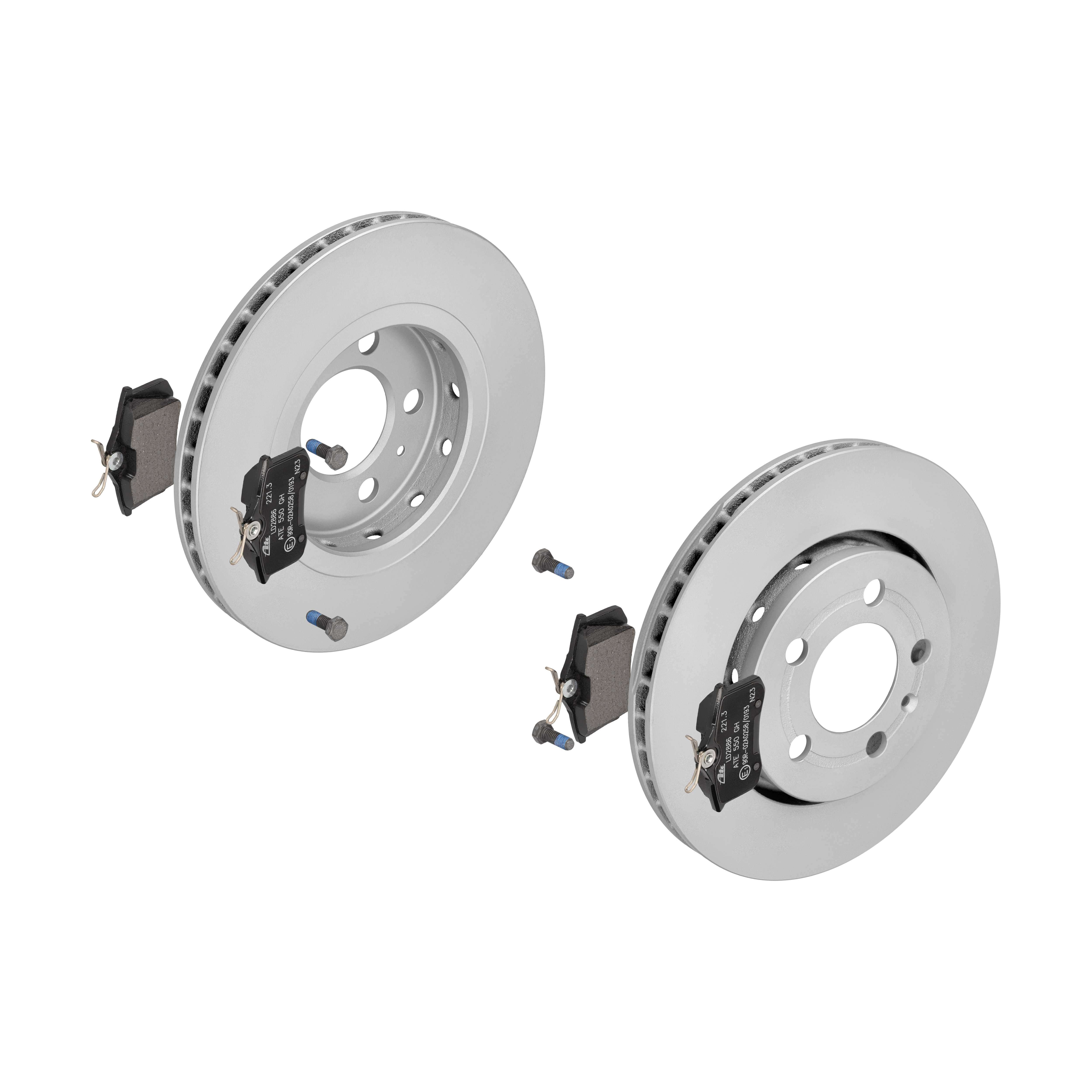 ATE Bremsensatz, Scheibenbremse ijzjsglui5 Hinterachse belüftet 256mm 22mm für VAG SEAT SKODA