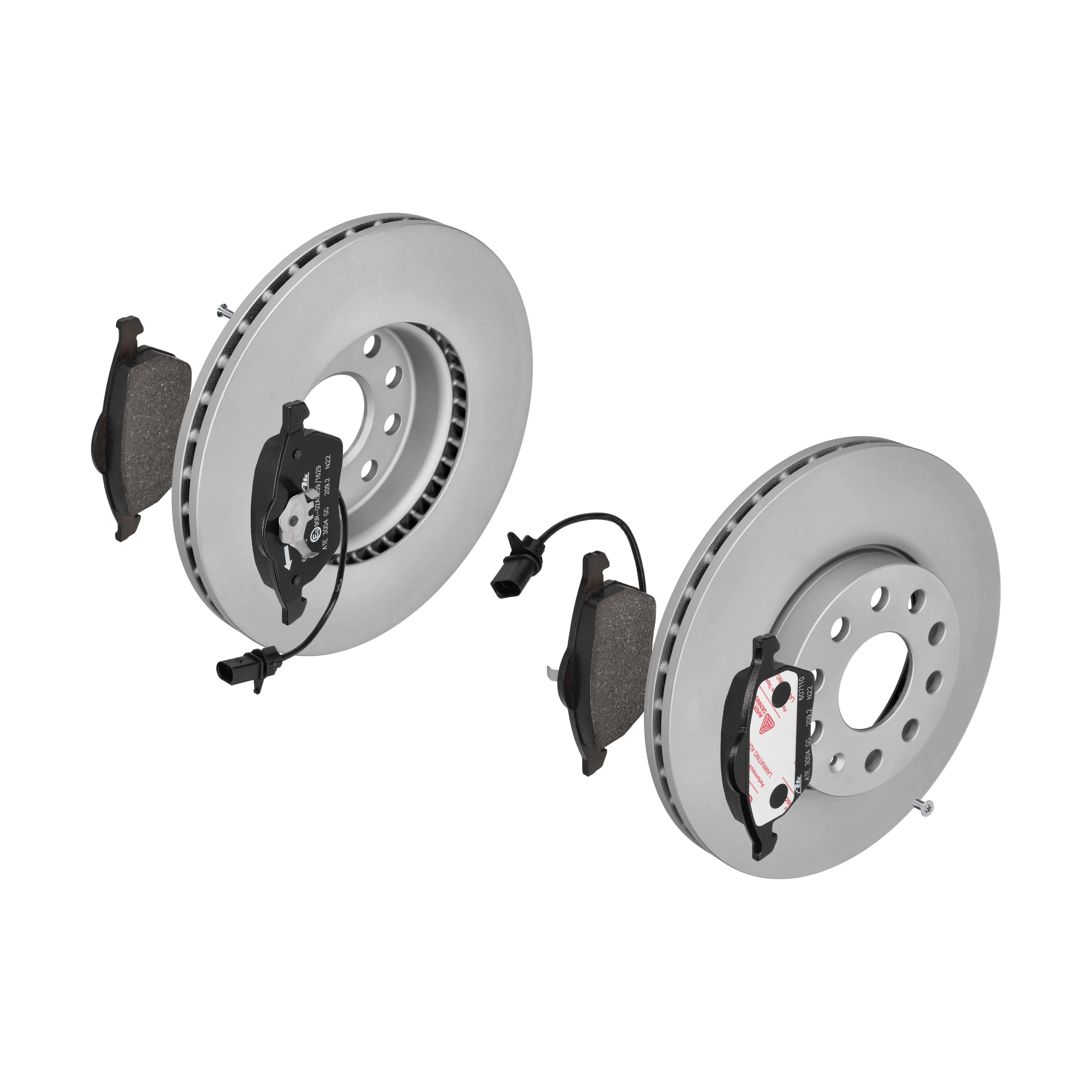 ATE Bremsensatz, Scheibenbremse ijf141bgf7 Vorderachse belüftet 288mm 25mm für SEAT SKODA VAG