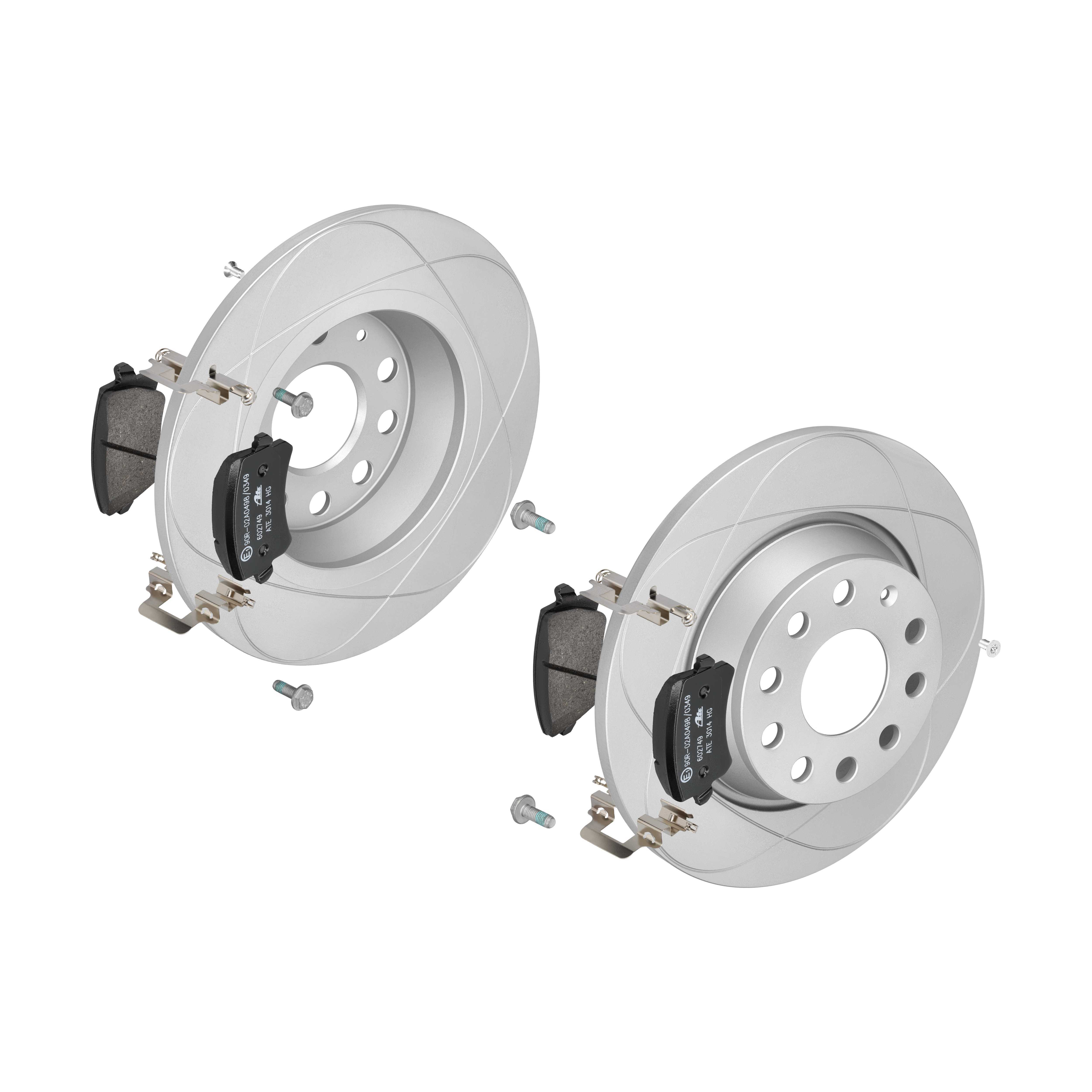 ATE Bremsensatz, Scheibenbremse ijzjsg6cl0 Hinterachse Voll 282mm 12mm für VAG SKODA SEAT