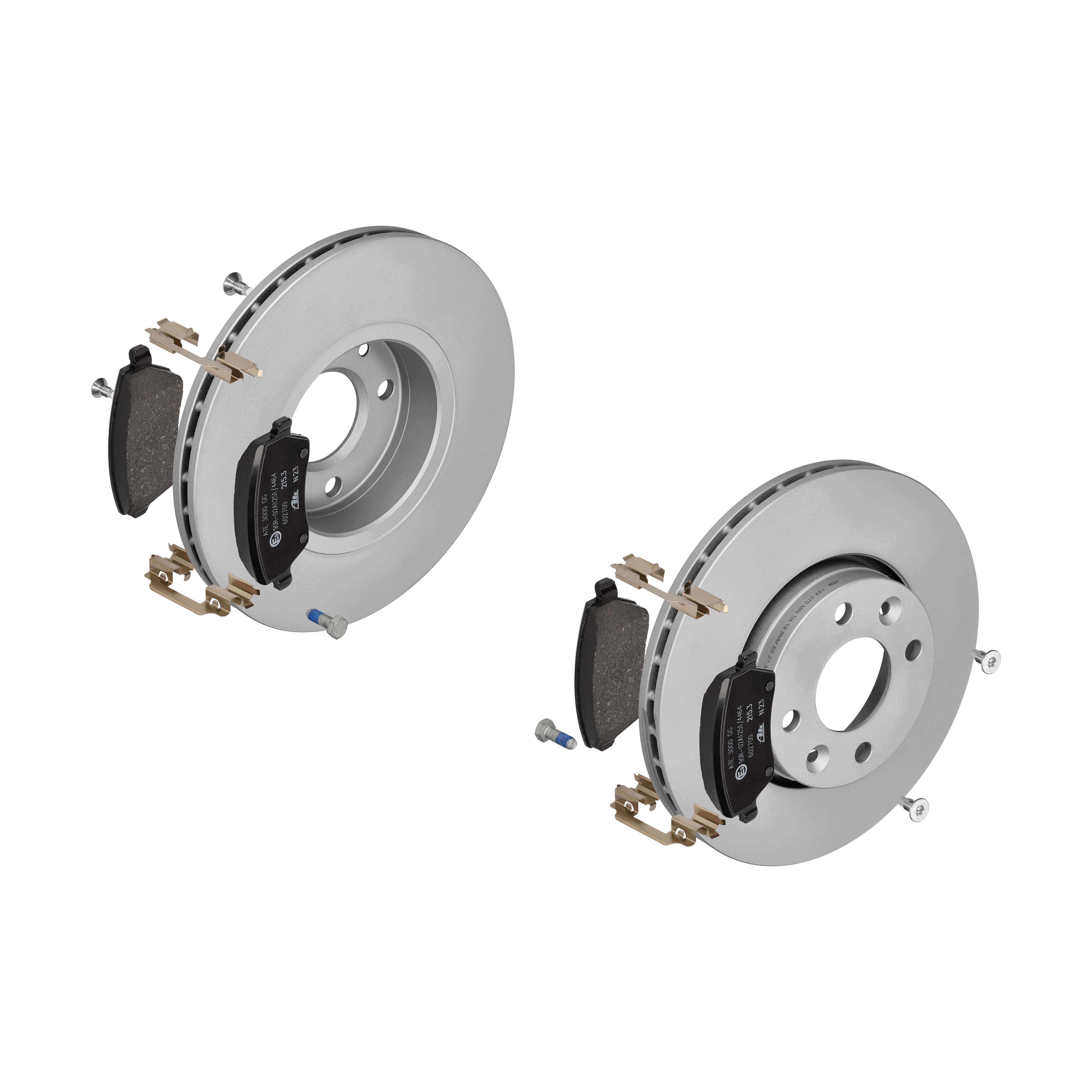 ATE Bremsensatz, Scheibenbremse ijf1417hx6 Vorderachse belüftet 258mm 22mm für MERCEDES-BENZ LADA RENAULT DACIA NISSAN