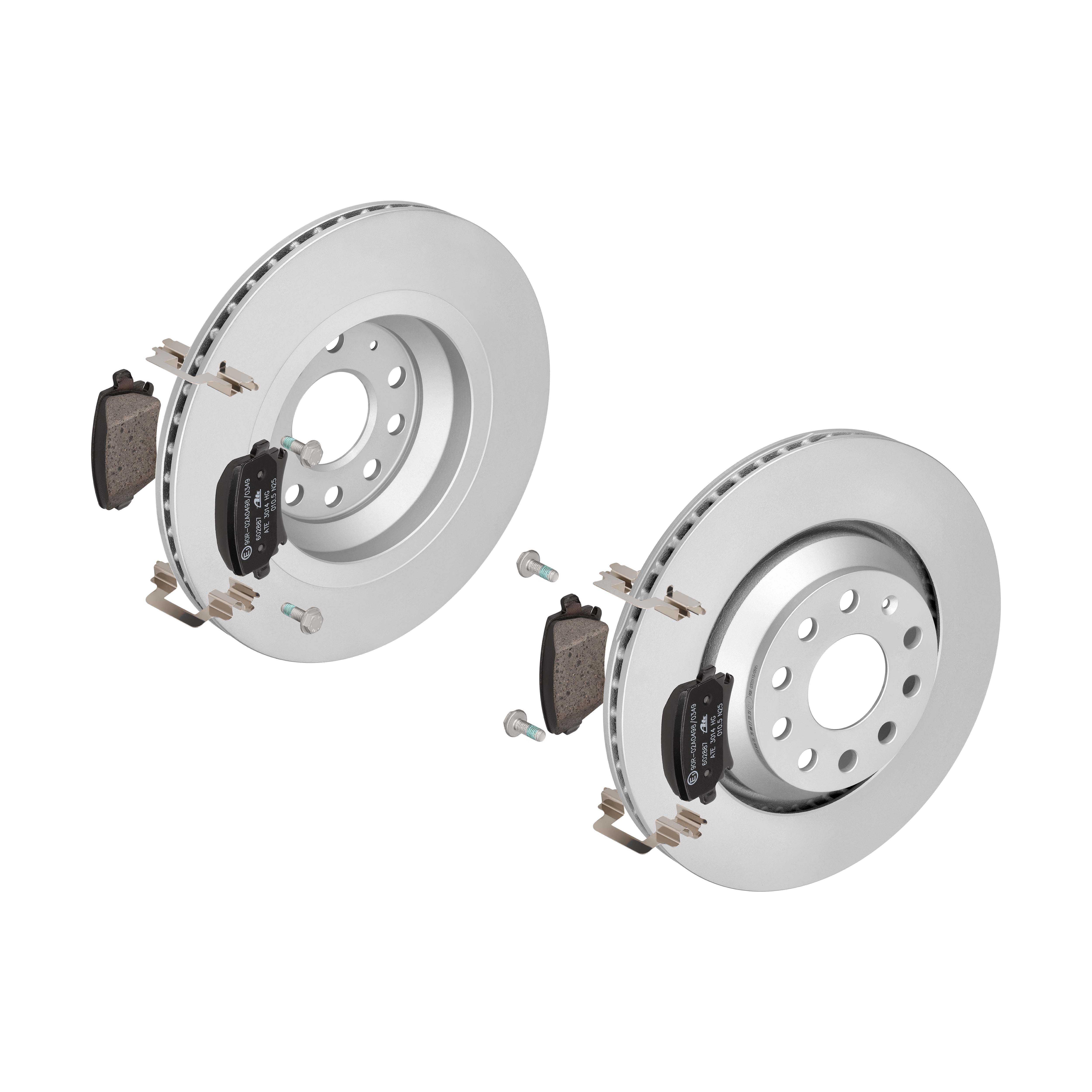 ATE Bremsensatz, Scheibenbremse ijf141h386 Hinterachse belüftet 310mm 22mm für VAG SKODA SEAT