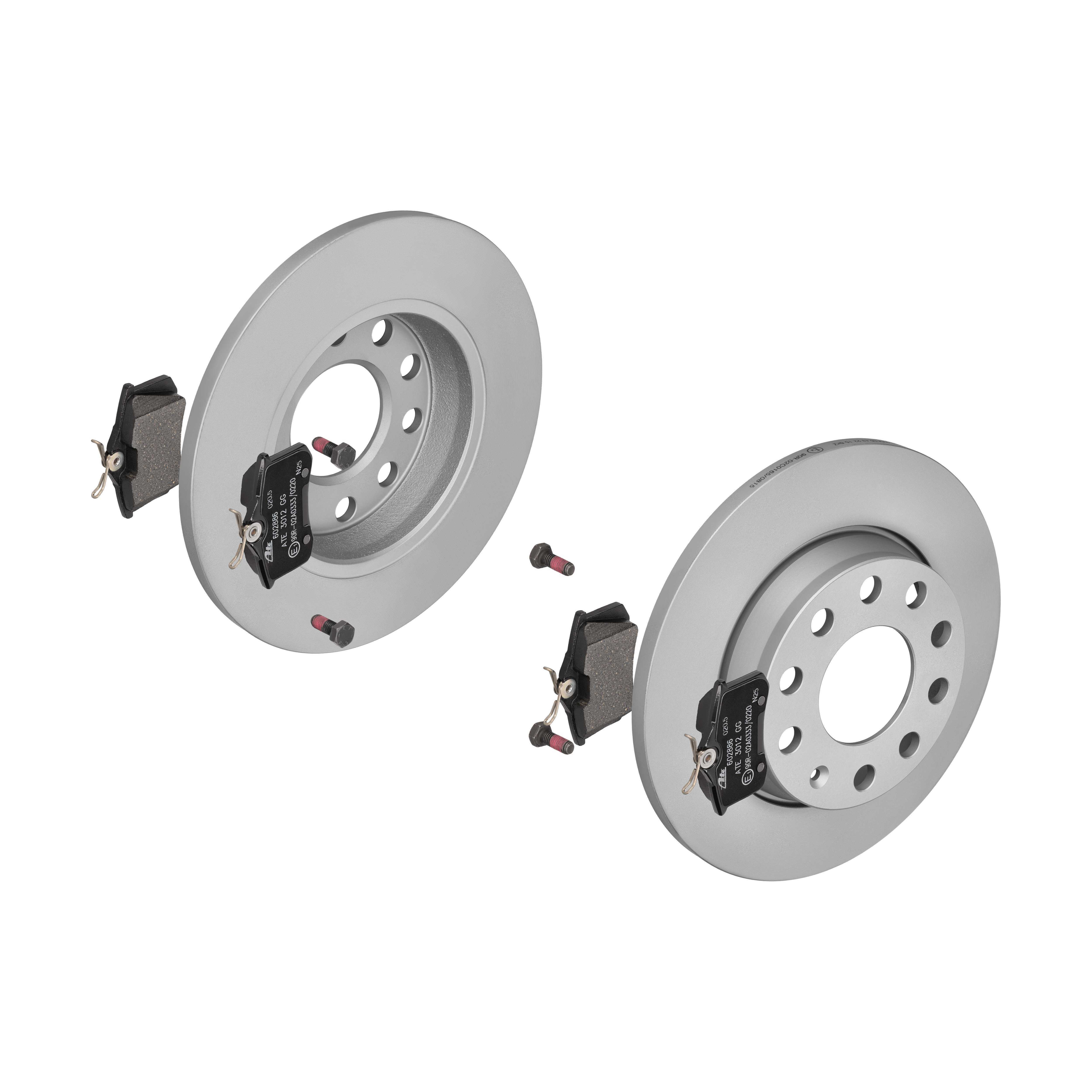 ATE Bremsensatz, Scheibenbremse ijf141etr5 Hinterachse Voll 255mm 12mm für VAG SEAT