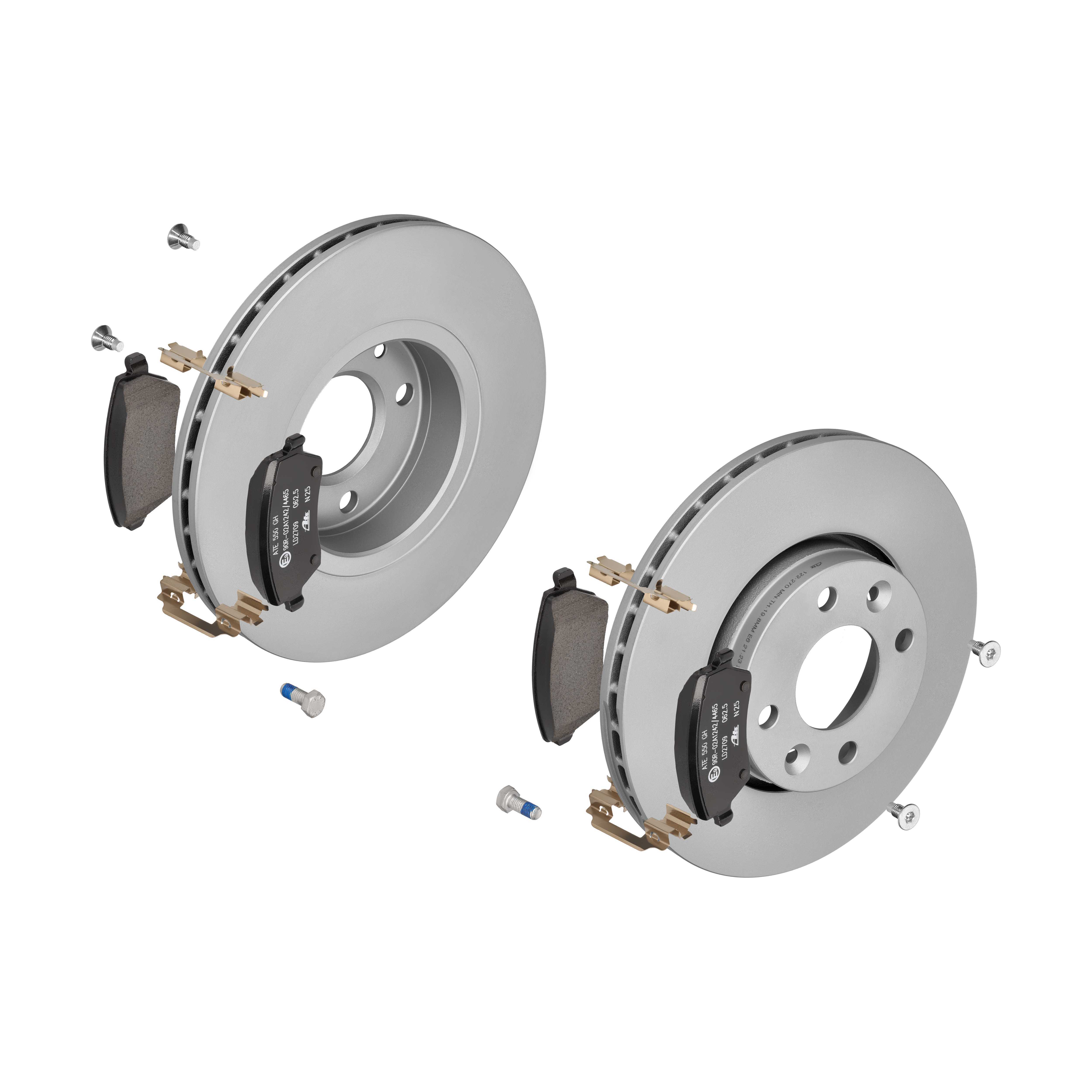 ATE Bremsensatz, Scheibenbremse ijzjsgh7d8 Vorderachse belüftet 258mm 22mm für MERCEDES-BENZ RENAULT DACIA LADA NISSAN