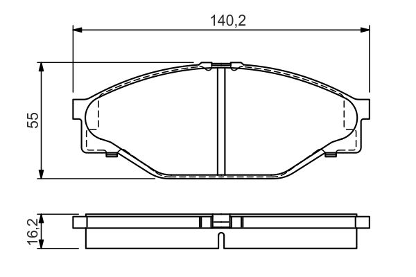 BOSCH Bremsensatz, Scheibenbremse ijf140w1v8 Vorderachse belüftet 257mm 25mm für TOYOTA VW