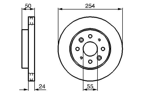 BOSCH ijf140wcm2 Vorderachse belüftet 254mm 24mm für KIA ALFA ROMEO
