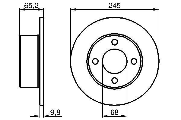 BOSCH Bremsensatz, Scheibenbremse ijf1411l76 Hinterachse Voll 244mm 10mm für LANCIA ALFA ROMEO FIAT BRILLIANCE VW AUDI