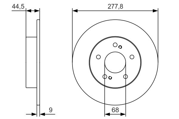 BOSCH Bremsensatz, Scheibenbremse ijf1411x26 Hinterachse Voll 277mm 9mm für NISSAN MAZDA