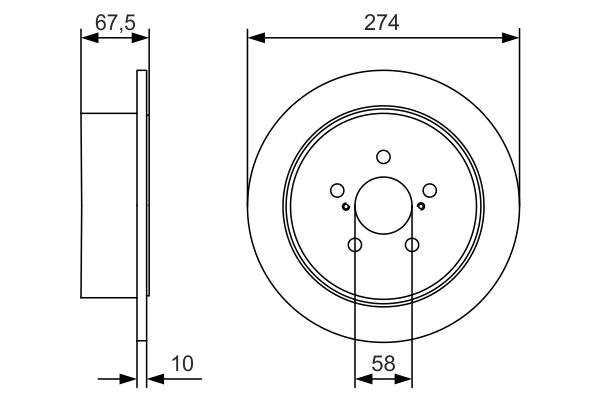 BOSCH Bremsensatz, Scheibenbremse ijf1412s54 Hinterachse Voll 274mm 10mm für LAND ROVER SUBARU LEXUS ROVER