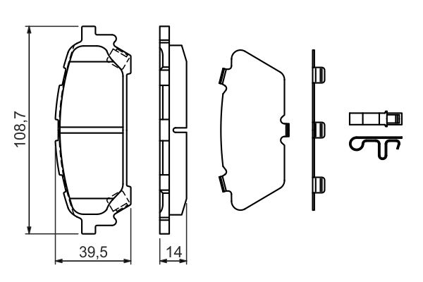 BOSCH Bremsensatz, Scheibenbremse ijf1413wj8 Hinterachse Voll 266mm 10mm für SUBARU