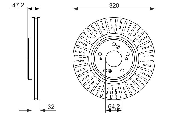 BOSCH Bremsensatz, Scheibenbremse sg000003ow Vorderachse belüftet 320mm 32mm für HONDA
