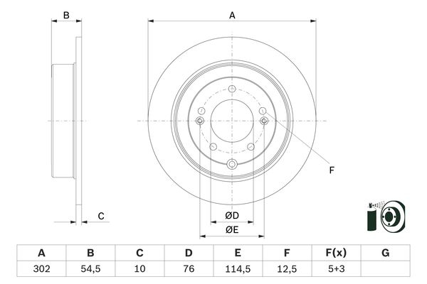 BOSCH Bremsensatz, Scheibenbremse sg00000cpo Hinterachse Voll 302mm 10mm für HYUNDAI KIA