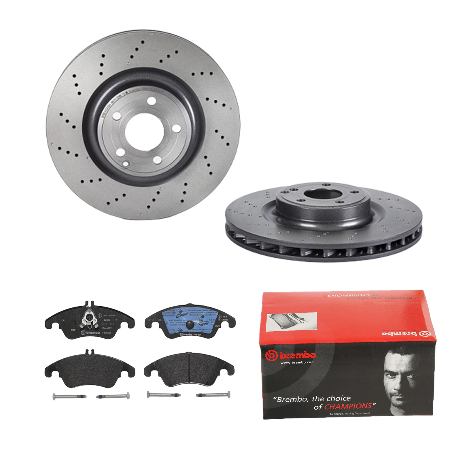 BREMBO Bremsensatz, Scheibenbremse ijdtidfkp6 Vorderachse Gelocht/innenbel. 344mm 32mm für MERCEDES-BENZ
