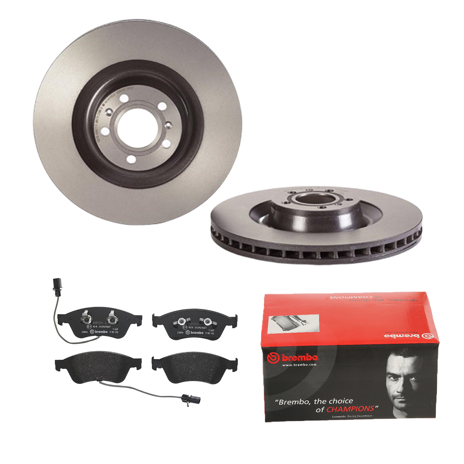 BREMBO Bremsensatz, Scheibenbremse ijdtidhfj2 Vorderachse Innenbelüftet 360mm 34mm für AUDI VW SKODA