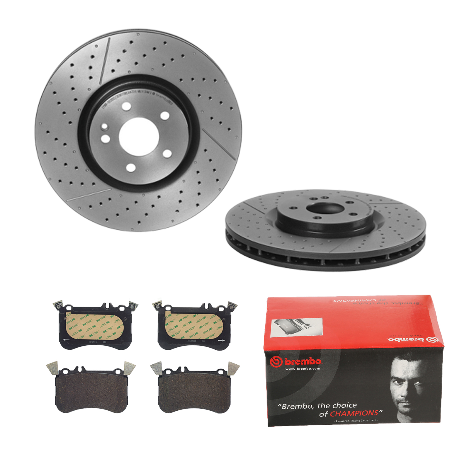 BREMBO Bremsensatz, Scheibenbremse ijdtidhq10 Vorderachse Geschlitzt/Gelocht 350mm 32mm für MERCEDES-BENZ INFINITI