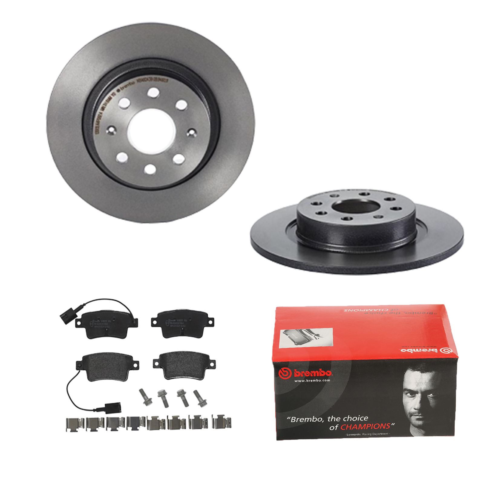 BREMBO Bremsensatz, Scheibenbremse ijdtidiuv0 Hinterachse Voll 264mm 10mm für OPEL FIAT ABARTH VAUXHALL