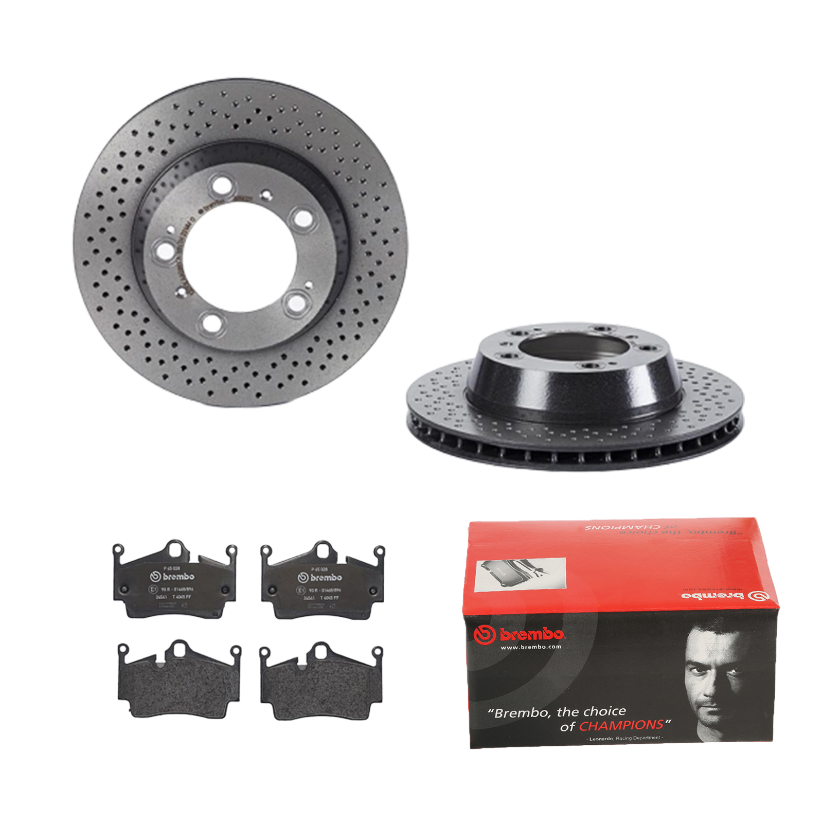 BREMBO Bremsensatz, Scheibenbremse ijdtidjvj0 Hinterachse Gelocht/innenbel. 299mm 24mm für PORSCHE