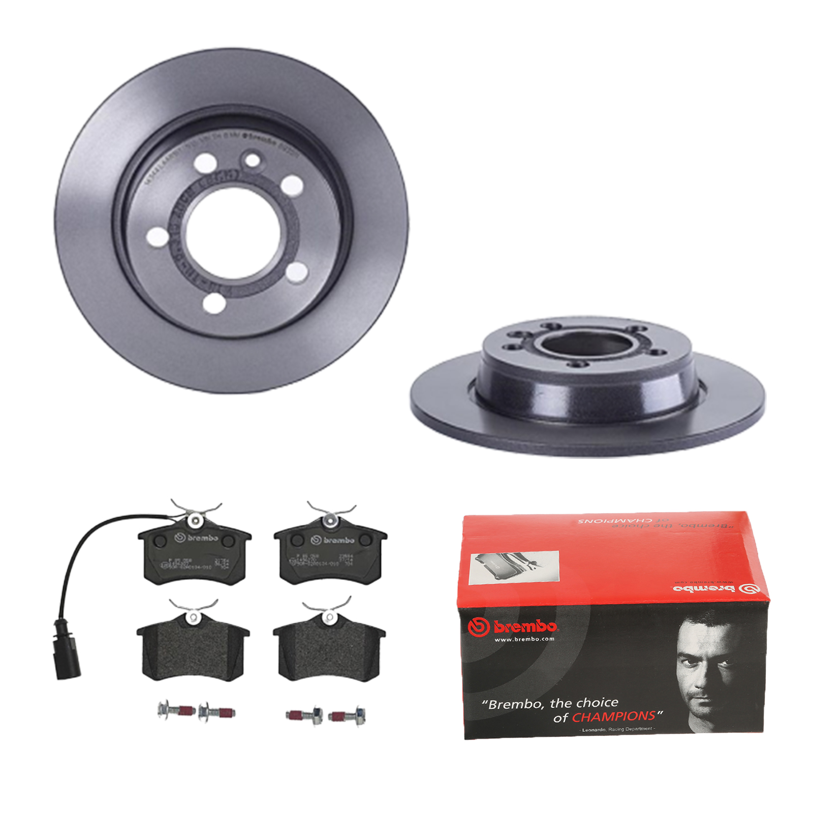 BREMBO Bremsensatz, Scheibenbremse ijdtidk2d6 Hinterachse Voll 268mm 10mm für FORD VW AUDI SKODA SEAT