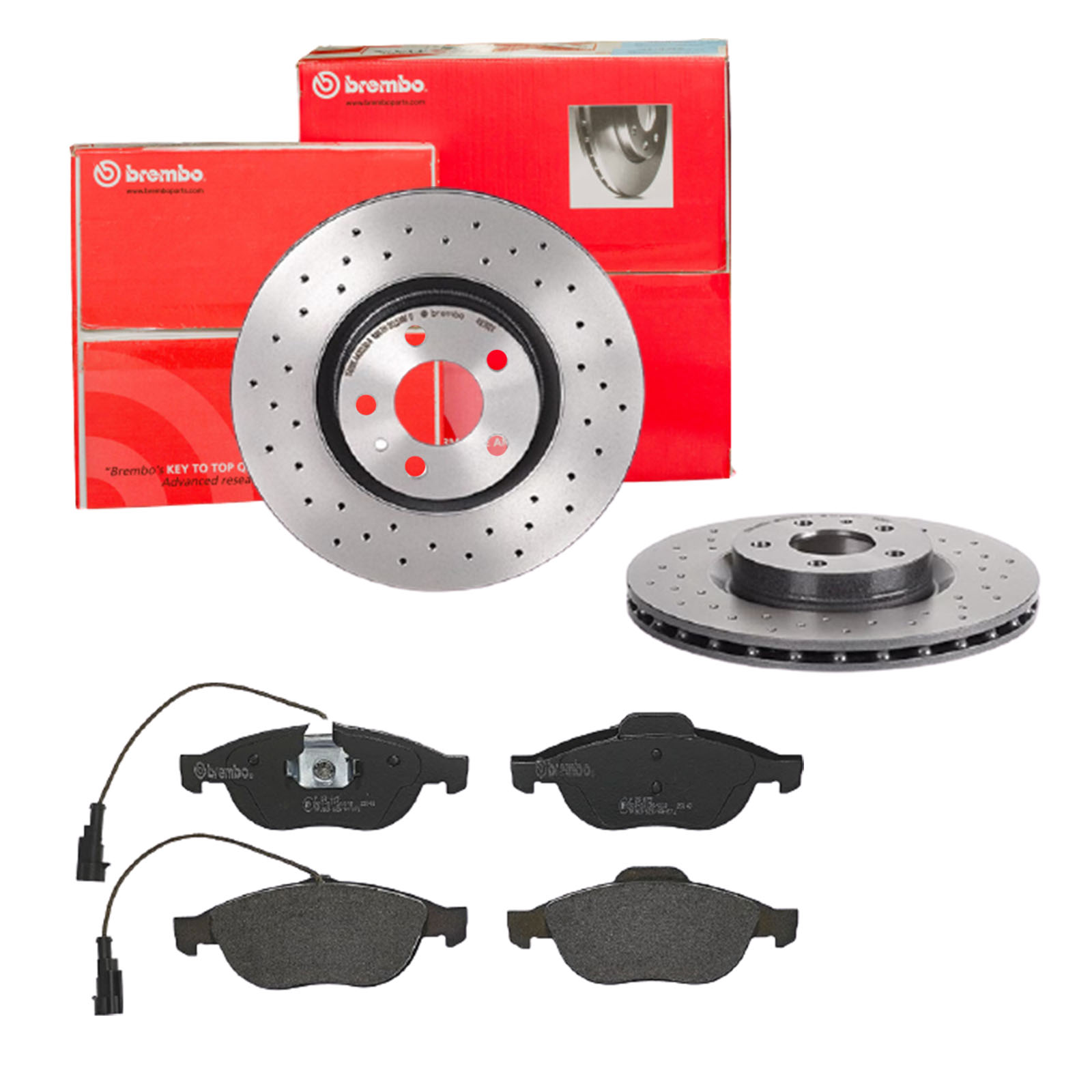 BREMBO Bremsensatz, Scheibenbremse sk8k0f7l31 Vorderachse Gelocht/innenbel. 284mm 22mm für OPEL ALFA ROMEO FIAT LANCIA VAUXHALL