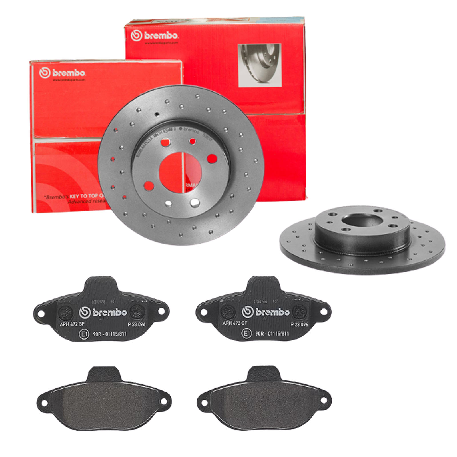 BREMBO Bremsensatz, Scheibenbremse sk8k0f7kn5 Hinterachse Gelocht 240mm 11mm für FORD FIAT ABARTH ALFA ROMEO