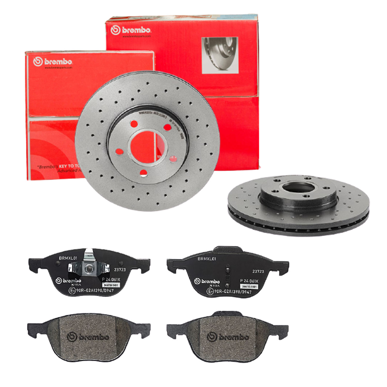 BREMBO Bremsensatz, Scheibenbremse sk8k0f7iy1 Vorderachse Gelocht/innenbel. 278mm 25mm für VOLVO FORD FORD (CHANGAN) MAZDA NISSAN MITSUBISHI FORD ASIA