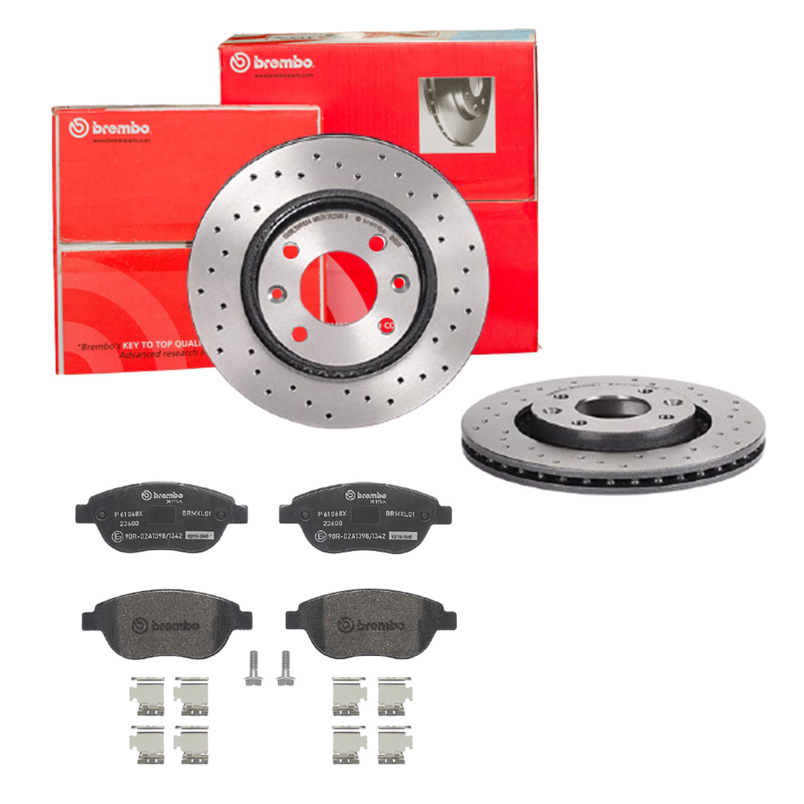BREMBO Bremsensatz, Scheibenbremse sk8k0f7fy9 Vorderachse Gelocht/innenbel. 266mm 22mm für PEUGEOT CITROËN DS OPEL FENGSHEN GEELY CITROËN (DF-PSA) FEN