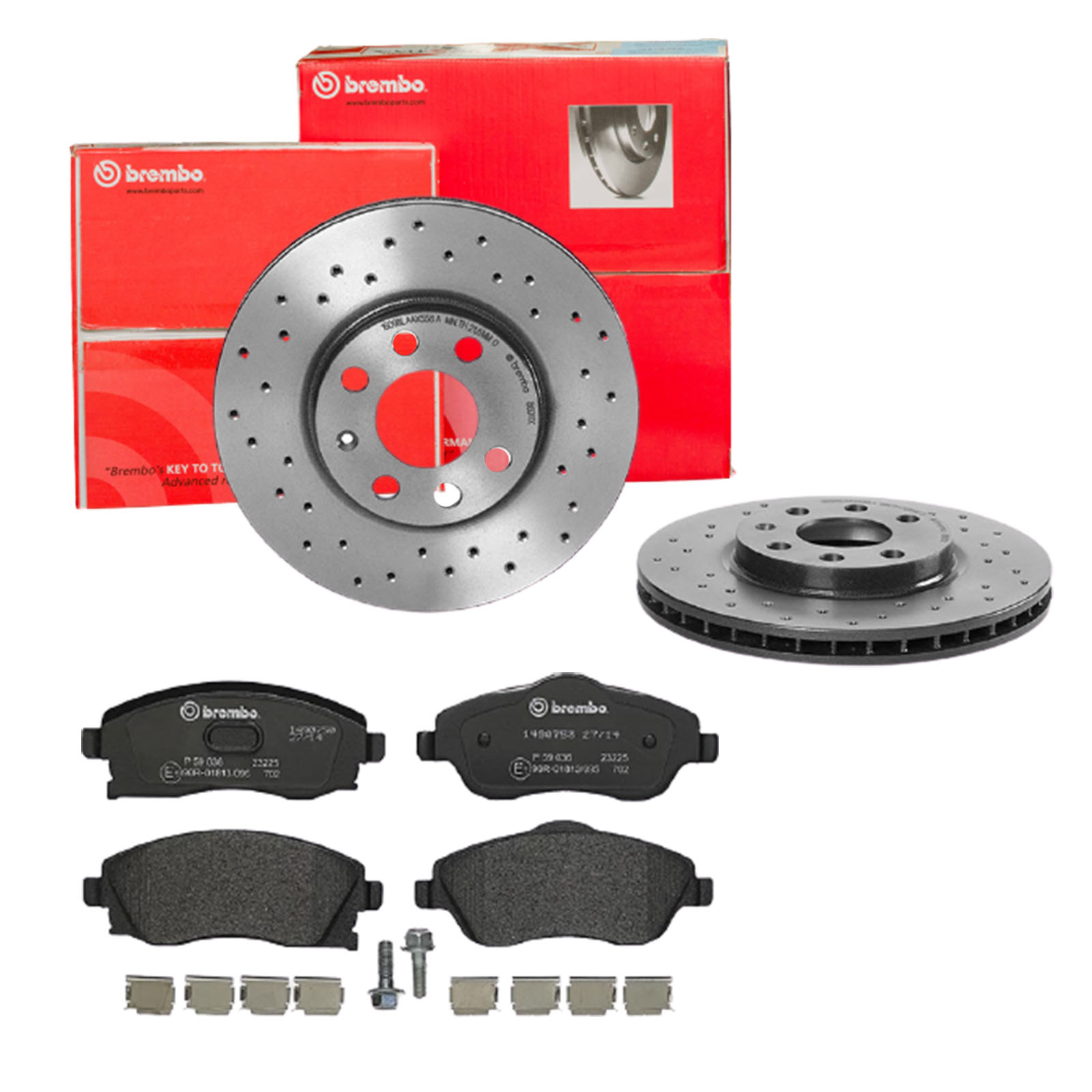 BREMBO Bremsensatz, Scheibenbremse sk8k0f7379 Vorderachse Gelocht/innenbel. 260mm 24mm für OPEL VAUXHALL GENERAL MOTORS