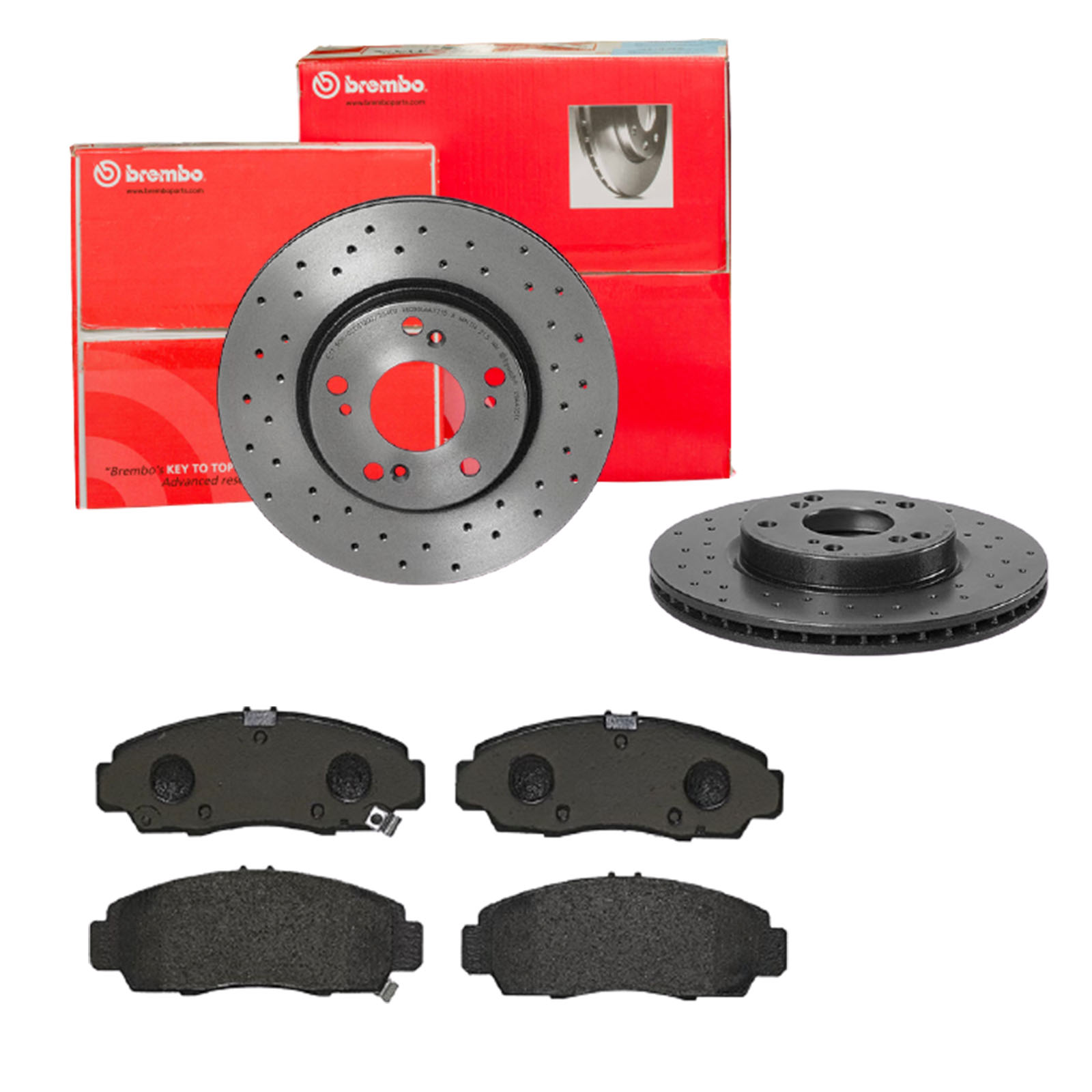 BREMBO Bremsensatz, Scheibenbremse sk8k0f6w69 Vorderachse Gelocht/innenbel. 282mm 23mm für HONDA ACURA CIIMO