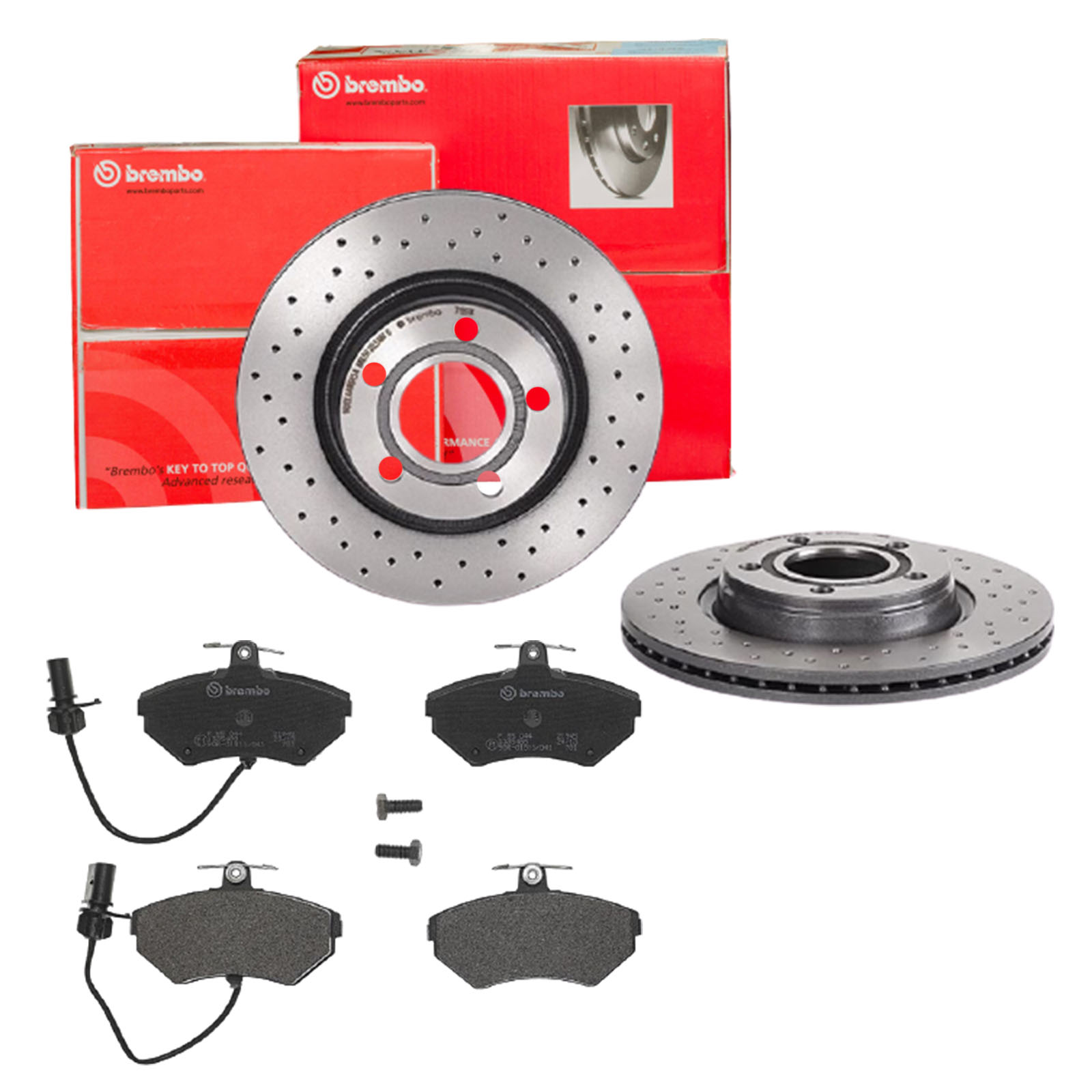 BREMBO Bremsensatz, Scheibenbremse sk8k0f6ua5 Vorderachse Gelocht/innenbel. 280mm 22mm für VW SEAT SKODA AUDI KARRY