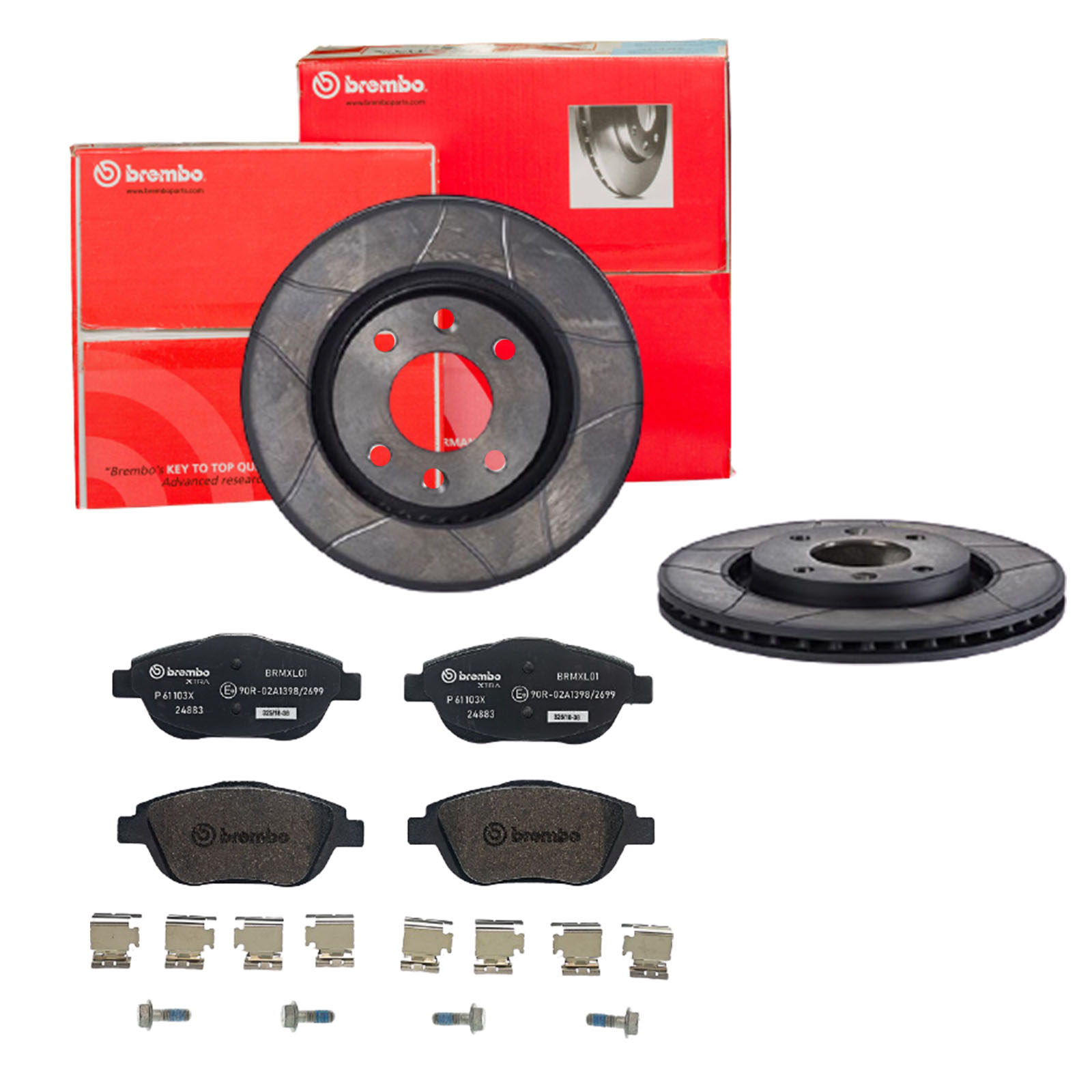 BREMBO Bremsensatz, Scheibenbremse sk8k0f6oz3 Vorderachse Geschlitzt 266mm 22mm für PEUGEOT CITROËN DS OPEL VAUXHALL FENGSHEN CITROËN (DF-PSA)