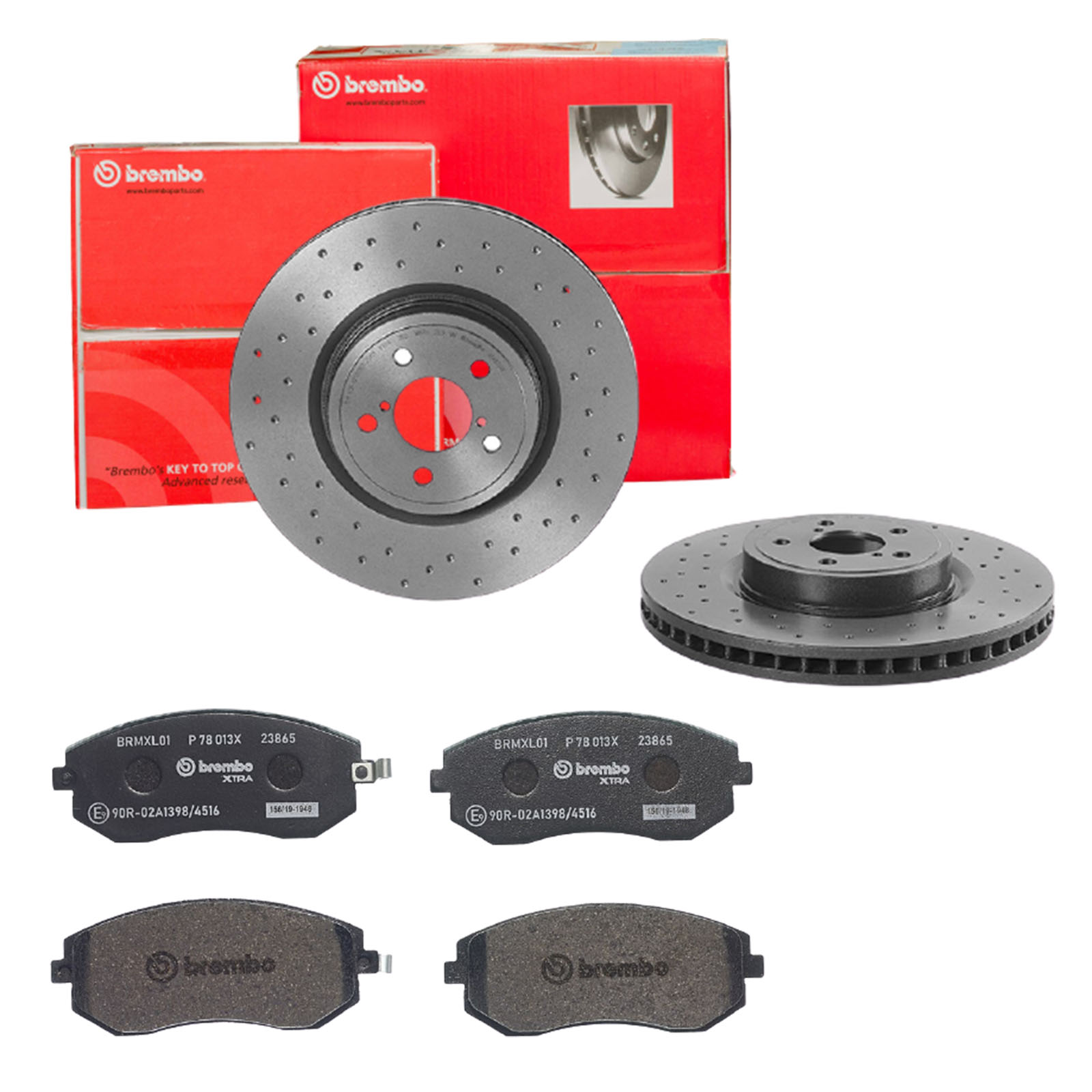 BREMBO Bremsensatz, Scheibenbremse sk8k0f6mu3 Vorderachse Gelocht/innenbel. 316mm 30mm für SAAB SUBARU