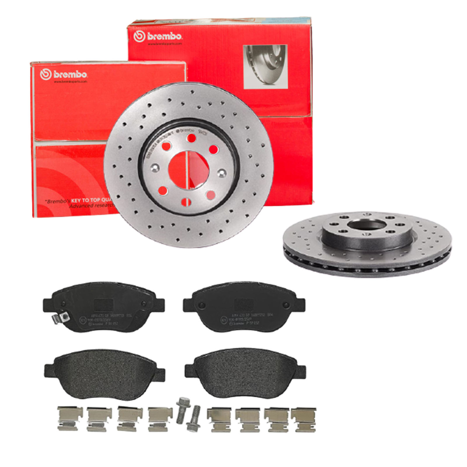 BREMBO Bremsensatz, Scheibenbremse sk8k0f6lg5 Vorderachse Gelocht/innenbel. 257mm 22mm für OPEL FIAT