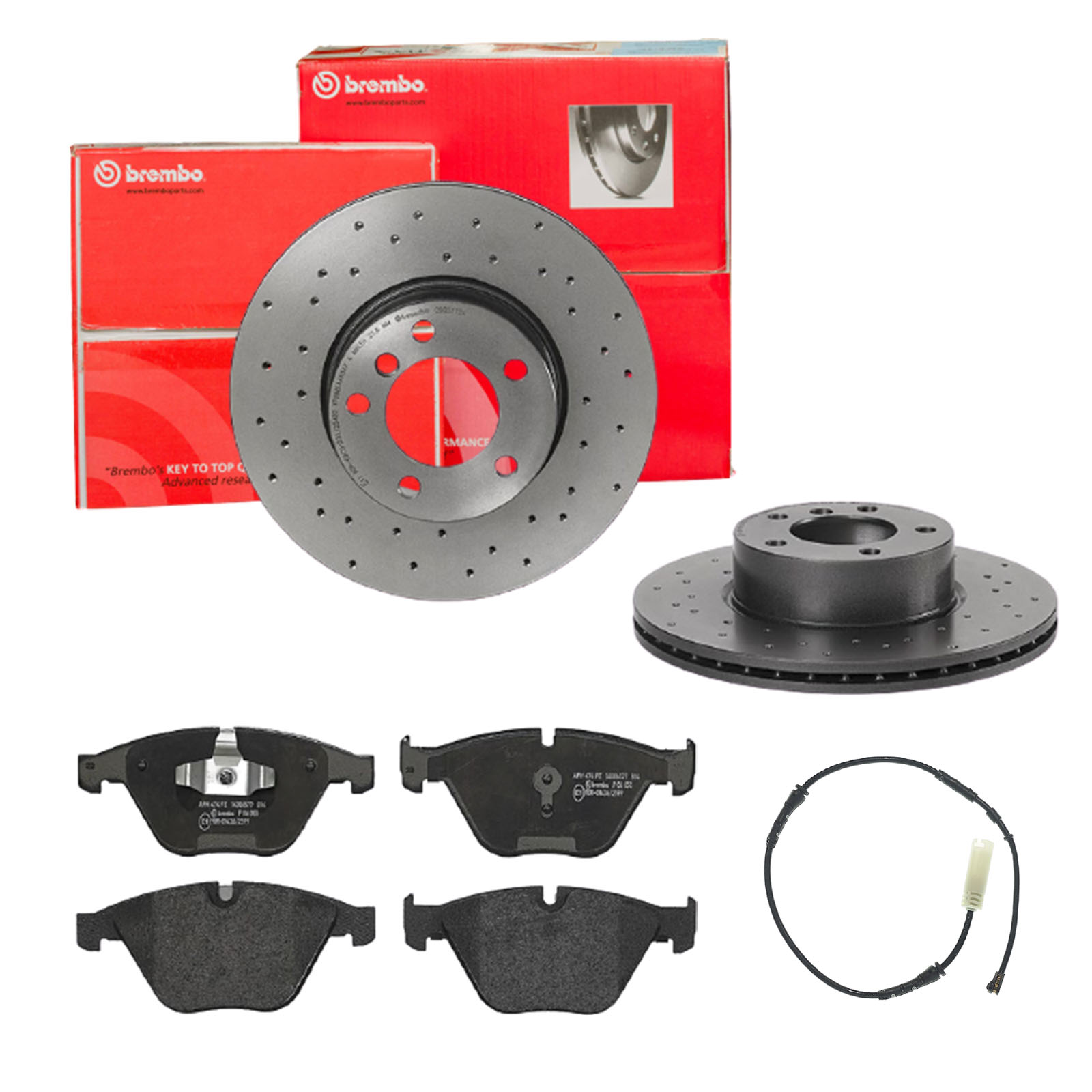 BREMBO Bremsensatz, Scheibenbremse sk8k0f6dk6 Vorderachse Gelocht/innenbel. 312mm 24mm für BMW BMW (BRILLIANCE)