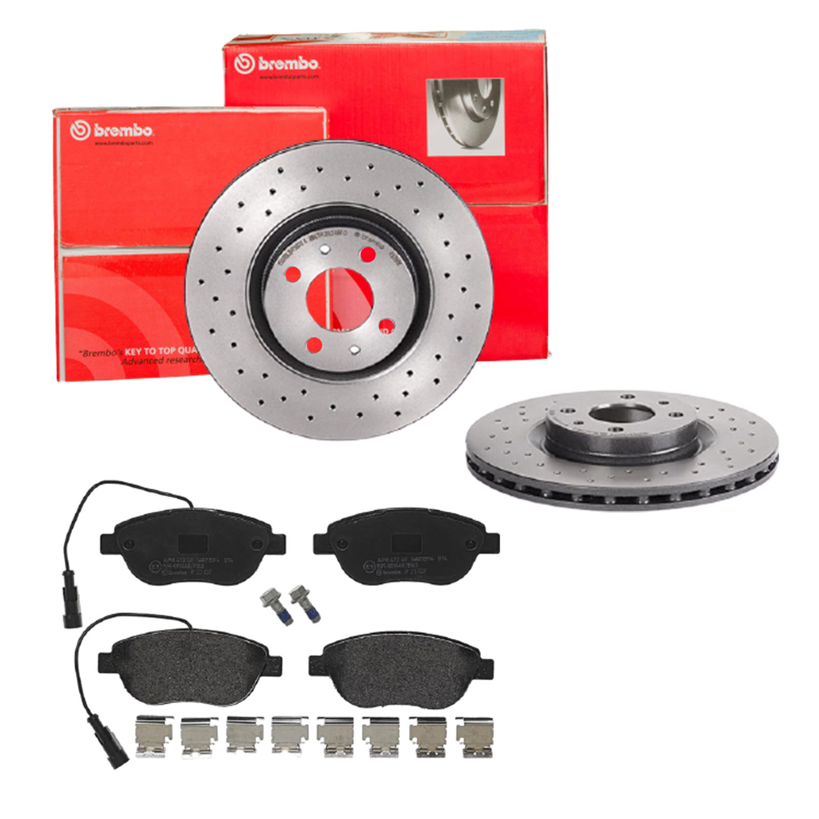 BREMBO Bremsensatz, Scheibenbremse sk8k0f6946 Vorderachse Gelocht/innenbel. 284mm 22mm für PEUGEOT CITROËN OPEL ABARTH LANCIA FIAT ALFA ROMEO