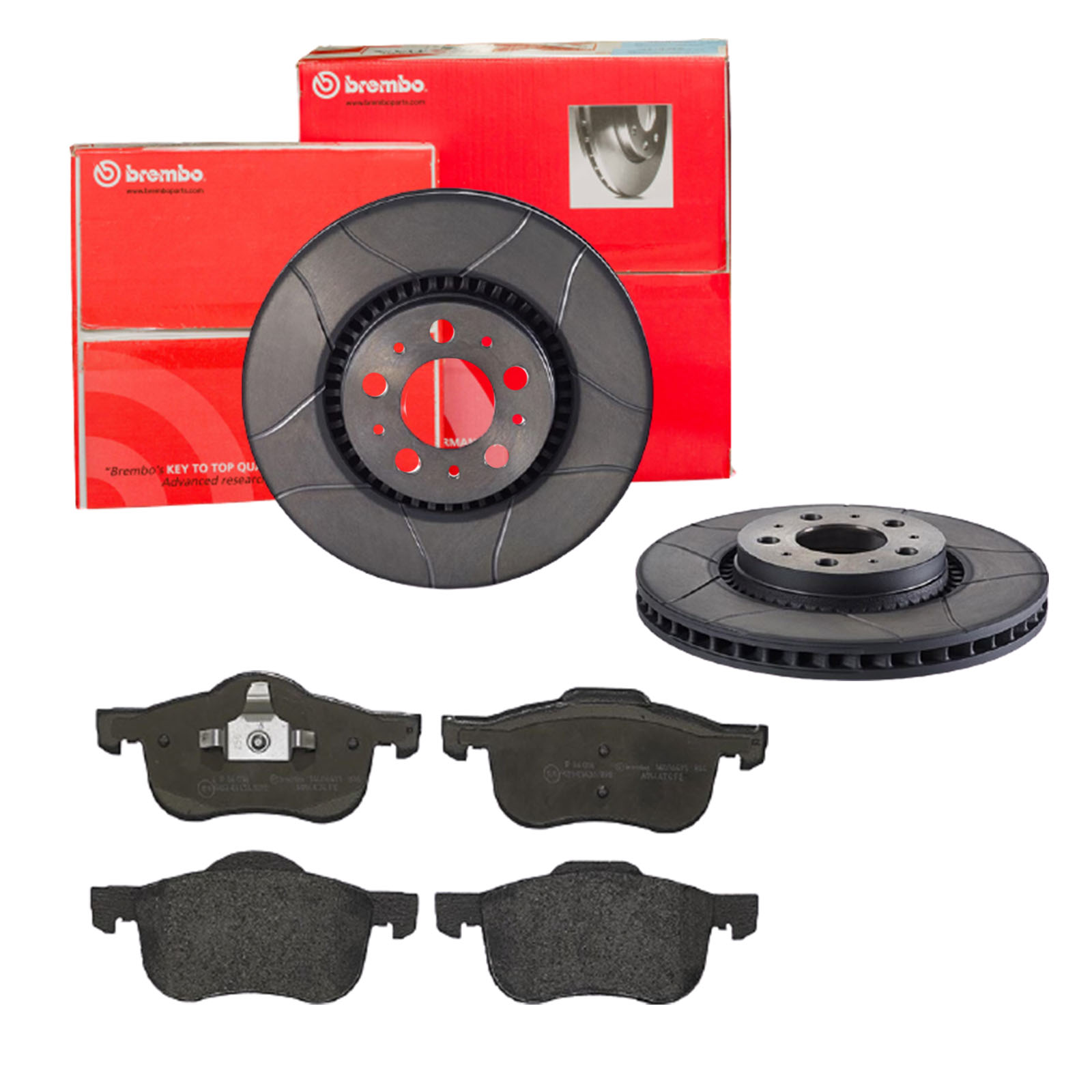 BREMBO Bremsensatz, Scheibenbremse sk8k0f66h0 Vorderachse Geschlitzt 305mm 28mm für VOLVO