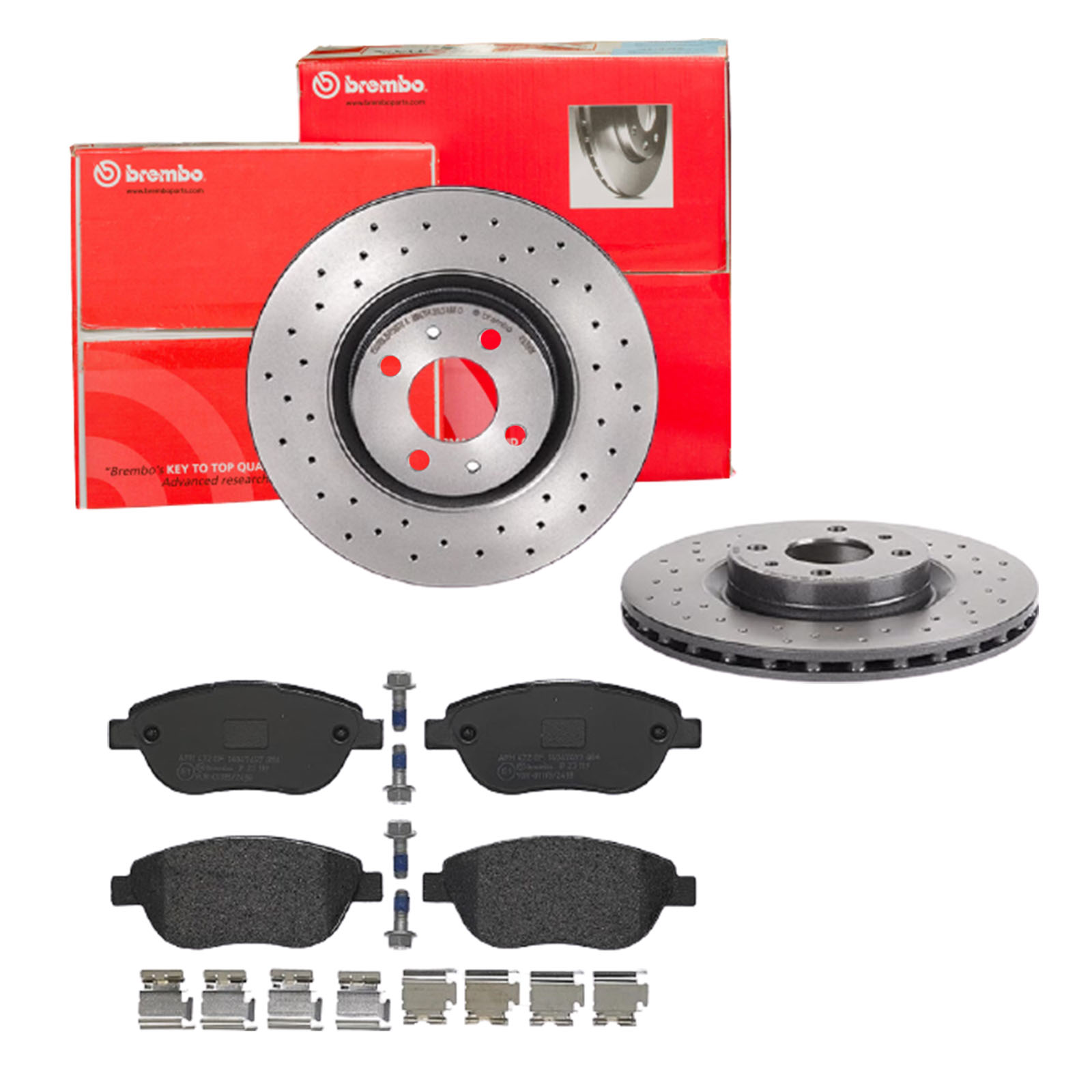 BREMBO Bremsensatz, Scheibenbremse sk8k0f62y2 Vorderachse Gelocht/innenbel. 284mm 22mm für PEUGEOT CITROËN LANCIA FIAT ALFA ROMEO ABARTH