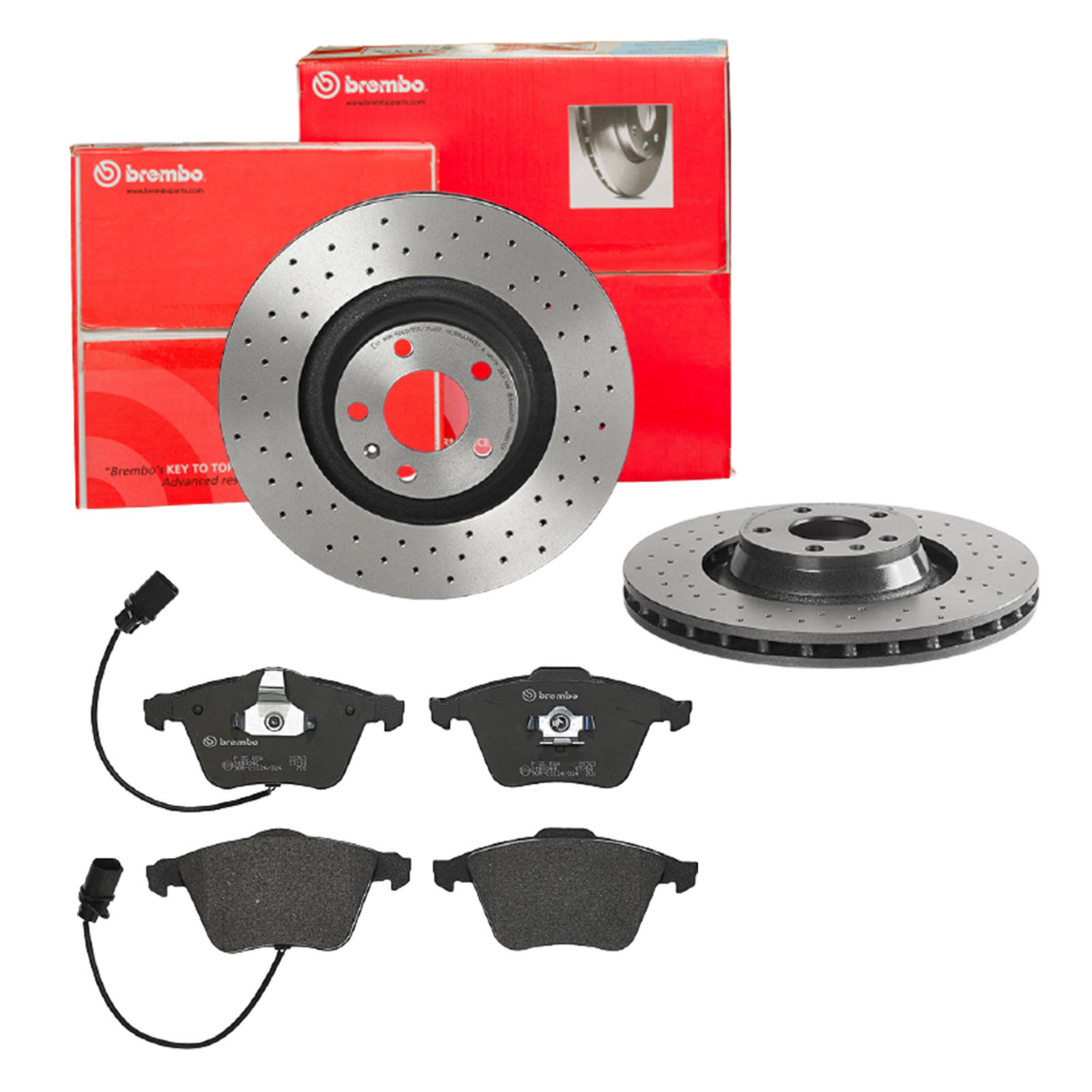 BREMBO Bremsensatz, Scheibenbremse sk8k0f5zf4 Vorderachse Gelocht/innenbel. 347mm 30mm für SEAT AUDI VW