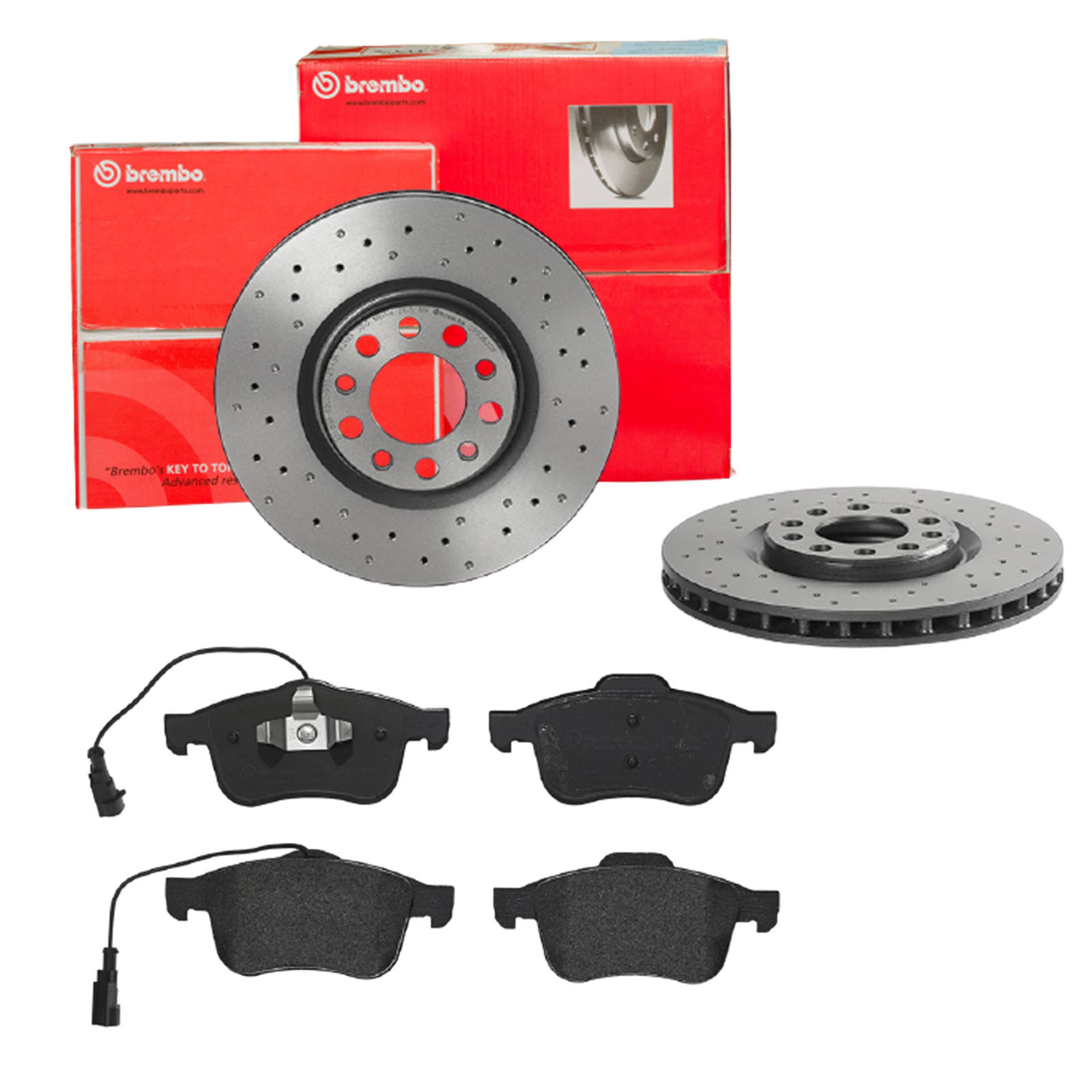 BREMBO Bremsensatz, Scheibenbremse sk8k0f5vn6 Vorderachse Gelocht/innenbel. 305mm 28mm für ALFA ROMEO FIAT (GAC) DODGE CHRYSLER