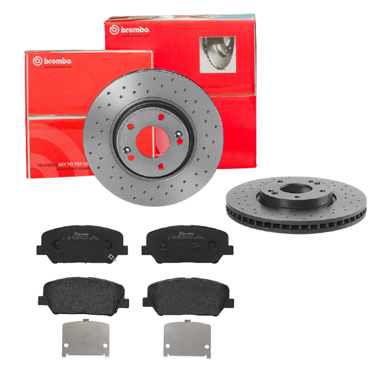 BREMBO Bremsensatz, Scheibenbremse sk8k0f5r86 Vorderachse Gelocht/innenbel. 300mm 28mm für HYUNDAI KIA
