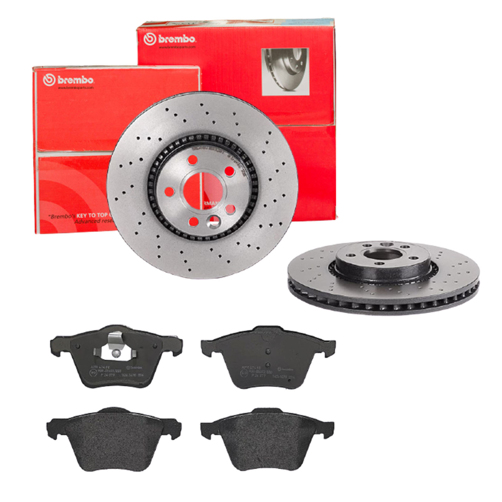 BREMBO Bremsensatz, Scheibenbremse sk8k0f5qs0 Vorderachse Gelocht/innenbel. 316mm 28mm für FORD VOLVO LAND ROVER