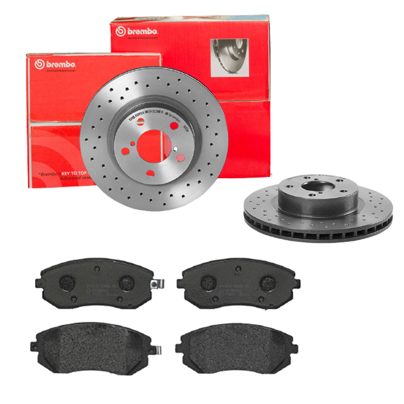 BREMBO Bremsensatz, Scheibenbremse sk8k0f5lw0 Vorderachse Gelocht/innenbel. 260mm 24mm für SAAB SUBARU TOYOTA