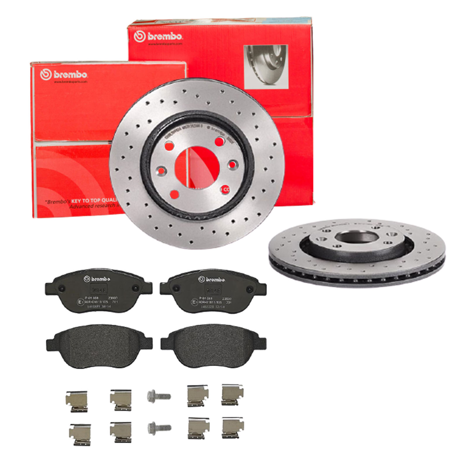 BREMBO Bremsensatz, Scheibenbremse sk8k0f5fx0 Vorderachse Gelocht/innenbel. 266mm 22mm für PEUGEOT CITROËN DS OPEL FENGSHEN GEELY CITROËN (DF-PSA) DON