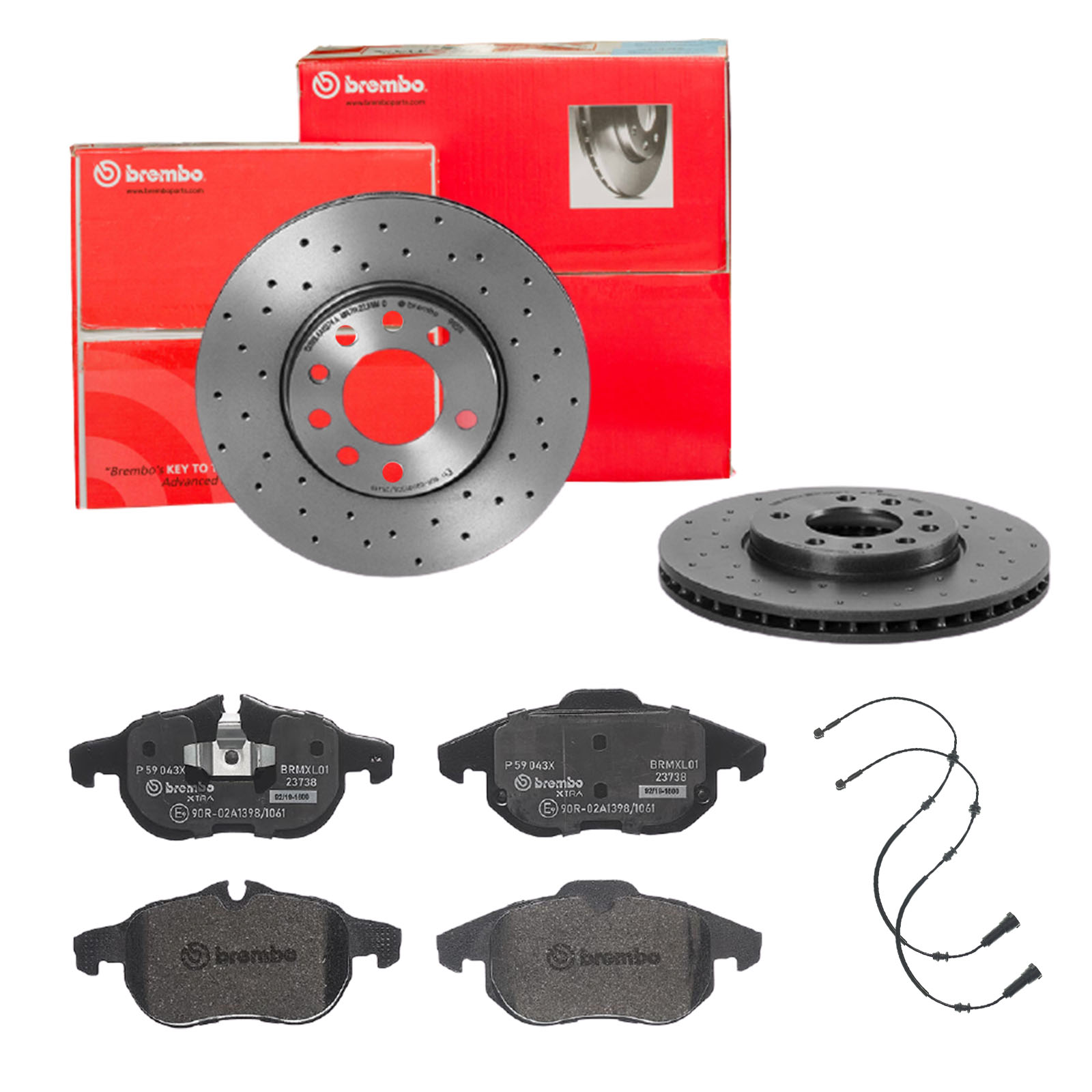 BREMBO Bremsensatz, Scheibenbremse sk8k0f5cf2 Vorderachse Gelocht/innenbel. 285mm 25mm für OPEL SAAB FIAT VAUXHALL GENERAL MOTORS CADILLAC