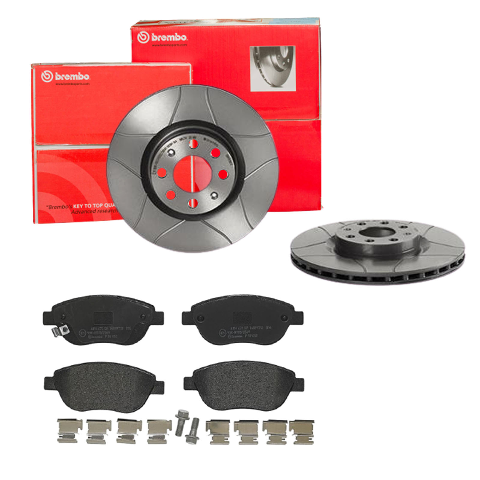 BREMBO Bremsensatz, Scheibenbremse sk8k0f5a72 Vorderachse Geschlitzt 284mm 22mm für OPEL FIAT VAUXHALL
